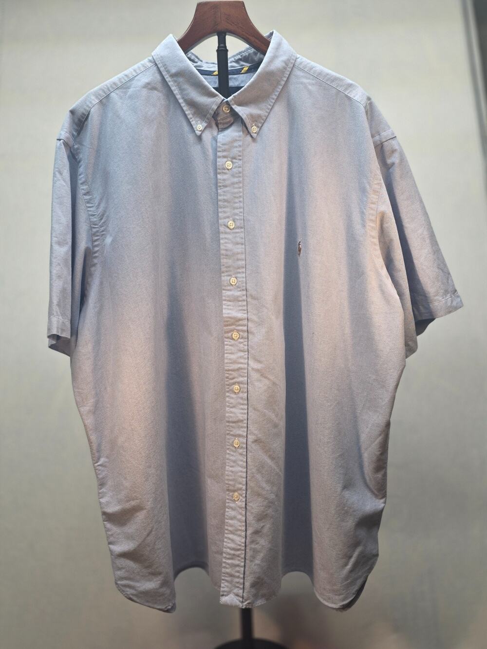 Polo Ralph Lauren Men 3XB Classic Fit Short Sleeve Oxford Shirt Blue Big Tall 3X